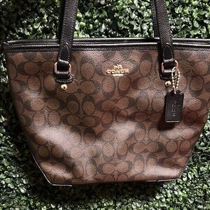Coach Brown Signature Tote Bag